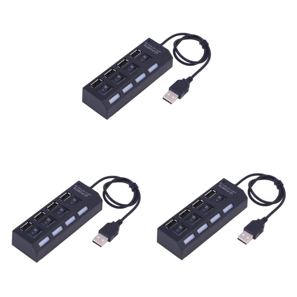 Angoily 3pcs USB Hub Ports Data Hub USB Splitter Expander for Pc Laptop Desktop