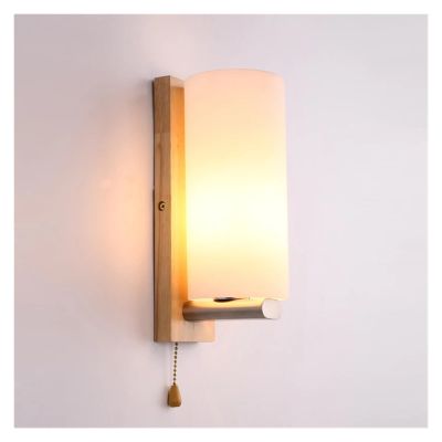 SteFik Wall Light LED Log Living Room Background Bedroom Lamp Zip Switch Wooden,Pendant
