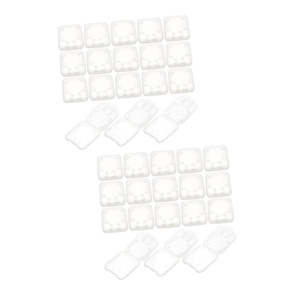 Angoily 48pcs Transparent Memory Card Storage Cases for and Cards Organizer with Labels Lightweight and Portable Container Protects from Loss and Damage