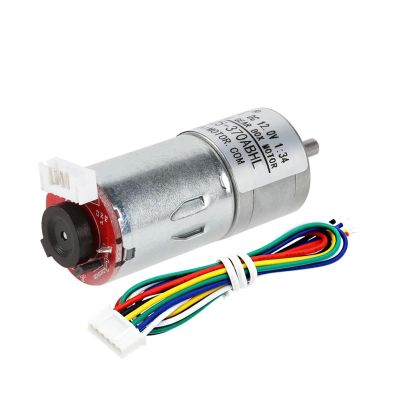 GM25 370 AB Dual Phase with Hall Encoding Code Disk Reduction Motor All Metal Gear (Size : 27rpm, Color : 6V)
