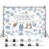 12x8ft Cowboy Baby Shower Backdrop A Little Cowboy is On The Way Photography Background Boy Baby Shower Party Western Theme Decoration Supplies Photo Booth Props view 2
