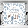 12x8ft Cowboy Baby Shower Backdrop A Little Cowboy is On The Way Photography Background Boy Baby Shower Party Western Theme Decoration Supplies Photo Booth Props view 3