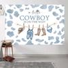 12x8ft Cowboy Baby Shower Backdrop A Little Cowboy is On The Way Photography Background Boy Baby Shower Party Western Theme Decoration Supplies Photo Booth Props view 4
