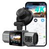 COOAU 4K Dual Dash Cam, Built-in GPS Wi-Fi, 2.5K+1080P Dash Cam Front and Inside with Infrared Night Vision, Dash Camera with Parking Mode, Loop Recording, Support 256GB Max view 1