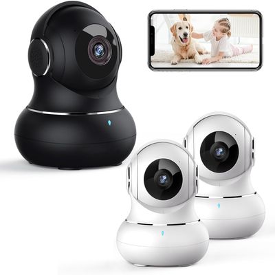 litokam Bundle of Black Indoor Camera & 2 Pack White Security Camera