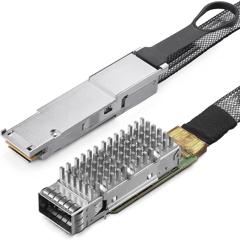10Gtek 100G QSFP28 to QSFP28 Extender Cage with EEPROM on Extender Side, 3M Flat Cable in Nylon Jacket, 30AWG, 50cm