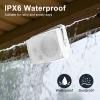 STUDIOFINIX 6.5-Inch 400W Outdoor Bluetooth Speakers Waterproof Wired, Wall-Mount Waterproof Speaker System for Patio, Home, Poolside, Deck, Backyard (Pair,White) view 4