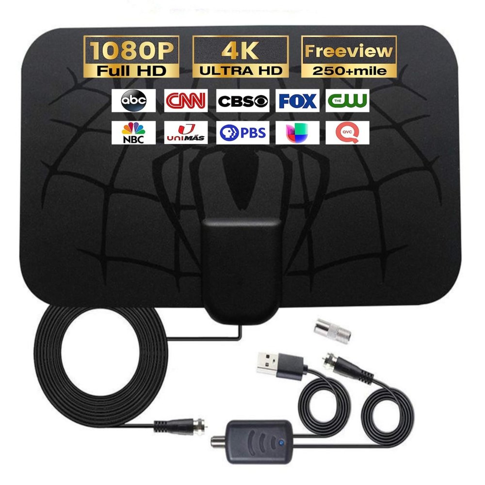 AUTERCO Indoor TV Antenna for Smart TV, Digital Amplified HDTV Antenna, Support 4K 8K 1080p VHF UHF All TV's Television for Local Channels, Detachable Antenna TV Signal Amplifier-9.8 FT HDTV Cable