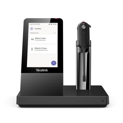 Yealink WH67 Wireless DECT Headset Upgrade,Teams Certified,Compatible with Desk Phone, PC, Mobile Phone, Office Single Ear (Mono) Bluetooth Headset, Noise Cancelling Mic,394ft Range,8H Talk Time