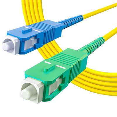 10Gtek Fiber Patch Cable - SC to SC/APC OS2 Singlemode Jumper Simplex 9/125 LSZH Fiber Optic Cord, 2-Meter(6.5-ft)