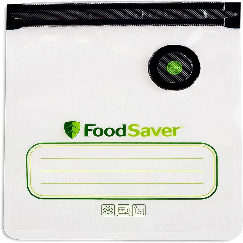 Replacement For Compatible With Reusable Vacuum Zipper Bags, 1 Gallon, 8-Count, fits FoodSaver, 2144085
