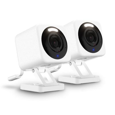 WYZE Cam v4 (Latest Model), 2.5K AI Security Camera, Indoor/Outdoor Cameras for Home Security, Baby Monitor & Pet Camera, Color Night Vision, No Subscription Required, Free Expert Help (2 Pack)