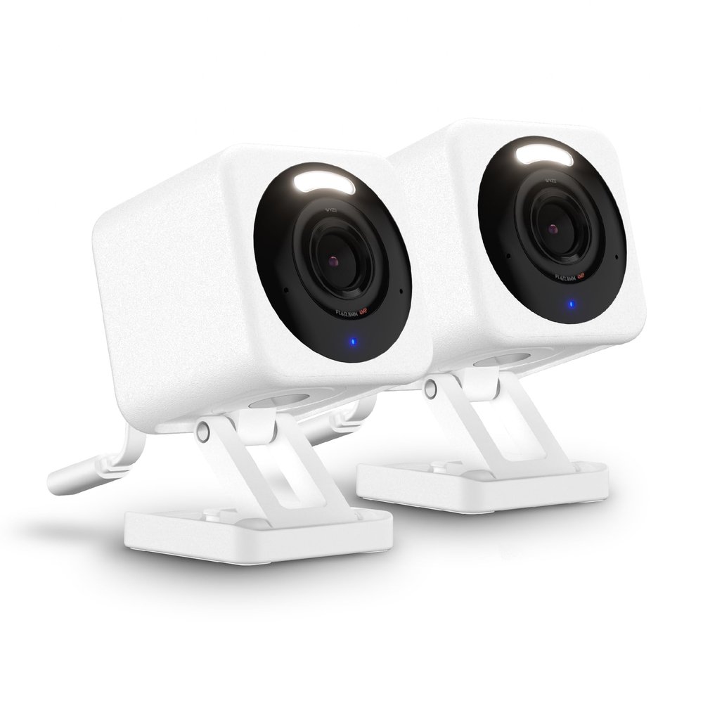 WYZE Cam v4 (Latest Model), 2.5K AI Security Camera, Indoor/Outdoor Cameras for Home Security, Baby Monitor & Pet Camera, Color Night Vision, No Subscription Required, Free Expert Help (2 Pack)