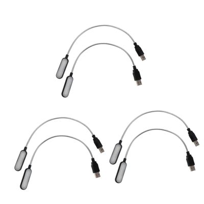 Angoily 6pcs USB Computer Laptop Reading Lamp Mini Night Light Portable Rechargeable for Dorm