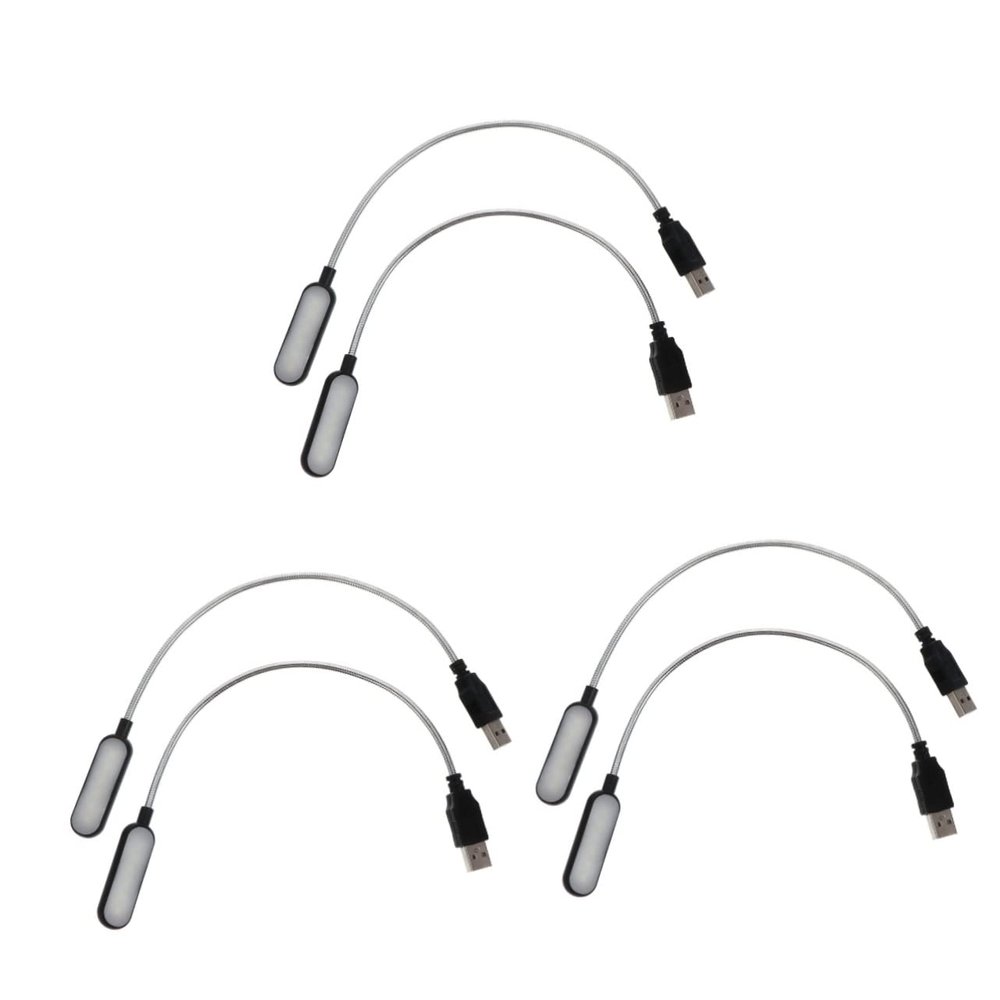 Angoily 6pcs USB Computer Laptop Reading Lamp Mini Night Light Portable Rechargeable for Dorm