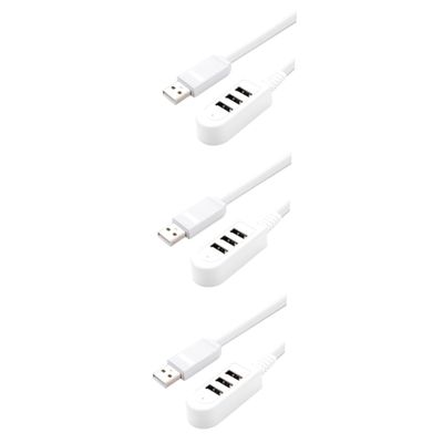 Angoily 3pcs Professional 3usb Hub Multi-Port Charger 3a Fast Charging Extension Line Compact for Notebook/Desktop
