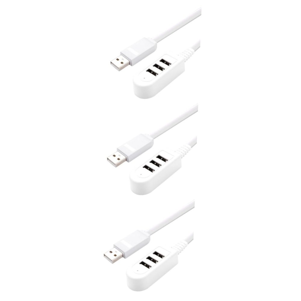 Angoily 3pcs Professional 3usb Hub Multi-Port Charger 3a Fast Charging Extension Line Compact for Notebook/Desktop