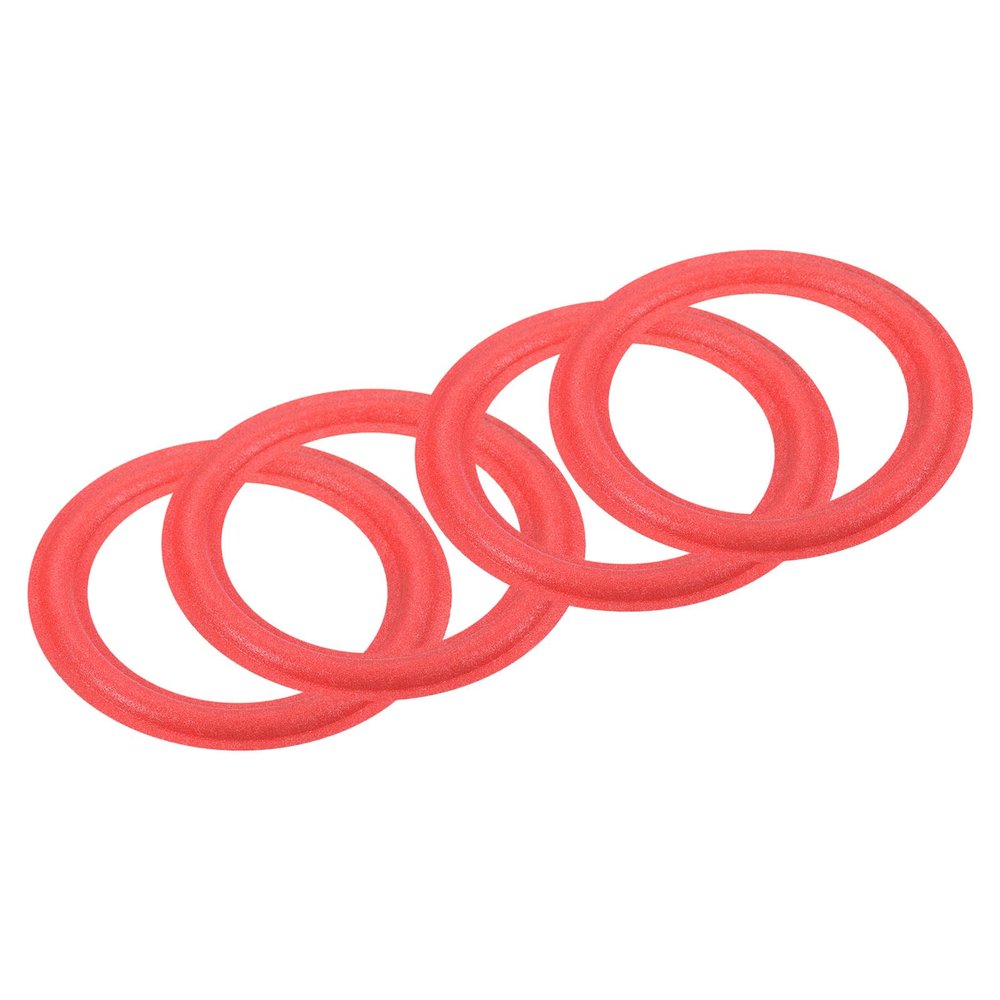 MECCANIXITY Rubber Speaker Foam Edge Surround Rings 4 Inch 68mm x 100mm Perforated Subwoofer Rings Replacement Parts for Speaker Repair or DIY Red 4 Pcs