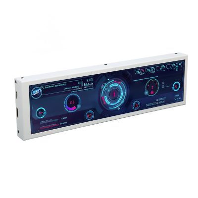 CCYLEZ Computer Temp Monitor 8.8 Inch Theme Editor Auto Off USB Power Multifunction PC CPU Data Monitor for GPU Time