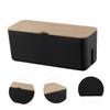 DOITOOL Cord Management Box Wood Cover Power Strip Storage Case Cord Line Manager for Room and Office view 3