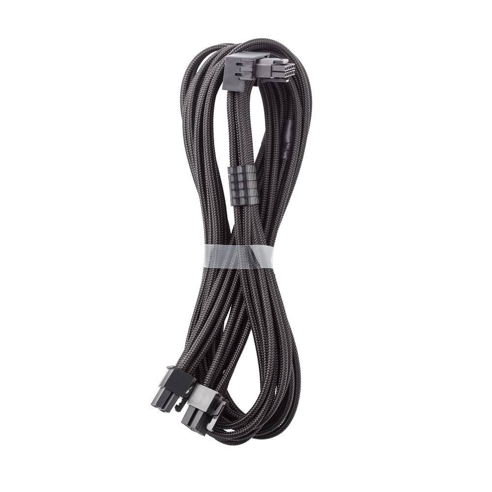 CableMod C-Series Pro ModMesh Sleeved 12VHPWR 90 StealthSense PCI-e Cable for Corsair - Variant B (Black, 16-pin to Dual 8-pin, 60cm)