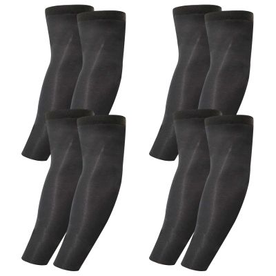 Xeoxarel 4 Pairs UV Sun Protection Arm Sleeves - Tattoo Cover Up - UPF 50 Sports Compression Cooling Sleeve for Men & Women Black