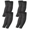 Xeoxarel 4 Pairs UV Sun Protection Arm Sleeves - Tattoo Cover Up - UPF 50 Sports Compression Cooling Sleeve for Men & Women Black view 1