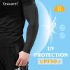 Xeoxarel 4 Pairs UV Sun Protection Arm Sleeves - Tattoo Cover Up - UPF 50 Sports Compression Cooling Sleeve for Men & Women Black view 2