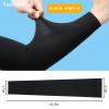 Xeoxarel 4 Pairs UV Sun Protection Arm Sleeves - Tattoo Cover Up - UPF 50 Sports Compression Cooling Sleeve for Men & Women Black view 4