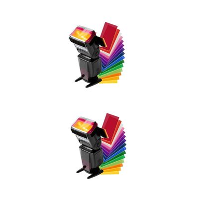 Veemoon 2set Colors Filter Kit Flash Temperature Film Lighting Filters for Camera for Lens