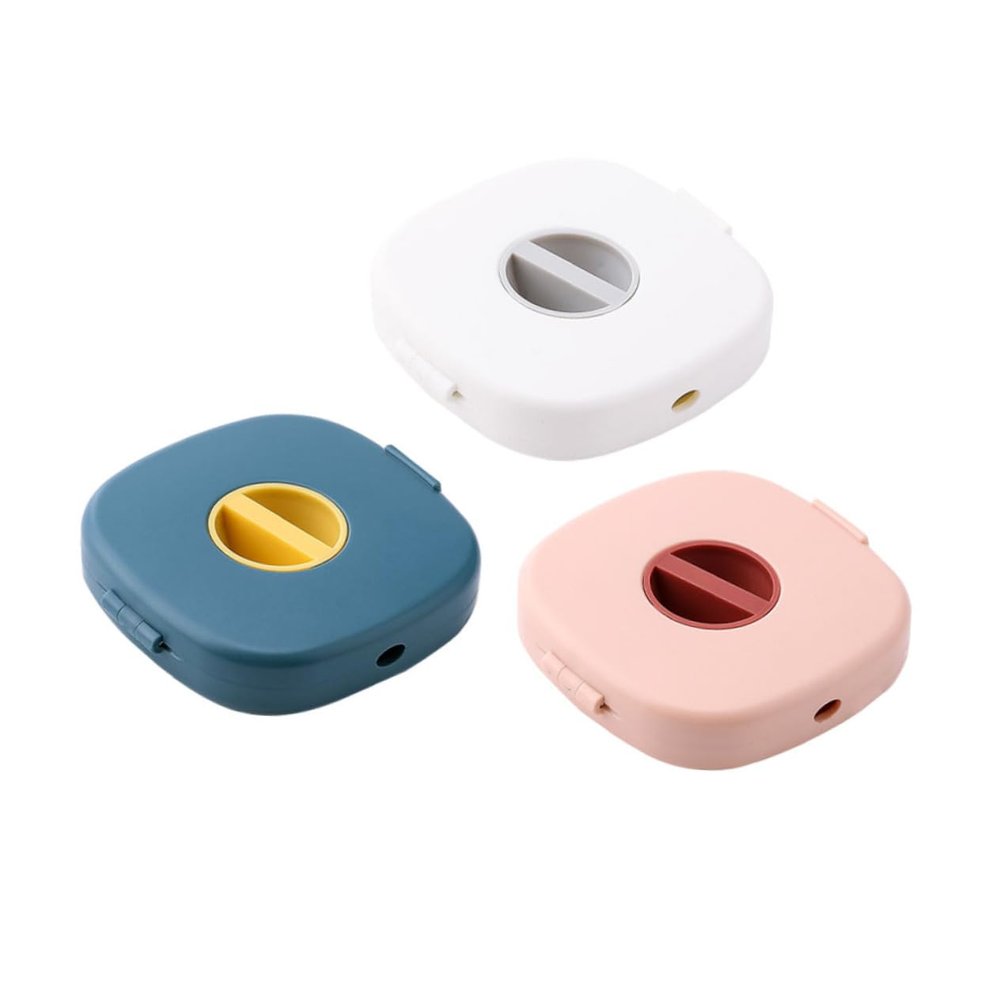 Angoily 3pcs Rotating Data Cable Organizer Box Compact Charging Cable Holder for Earphones and USB Cords Lightweight and Tidy Storage and White