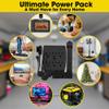 7 Piece Power Value Pack, Multi-Outlet Kit Set Includes: 6 Outlet Power Strip 16/3 | 6 Outlet Extender | 3 Outlet Extender, | 5 Ft Indoor Extension Cord, | 3 Pcs 3 to 2 Prong Adopters, | Black view 3