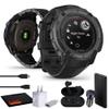 Garmin Instinct 2X Solar - Tactical Edition Black, Rugged Outdoor GPS Smartwatch for Men, Solar Charging Capability, Ballistics Calculator Built-in Flashlight Smart Watch Bundle with Accessories view 1