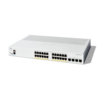 Cisco Catalyst 1300-24P-4G Managed Switch, 24 Port GE, PoE, 4x1GE SFP, Limited Lifetime Protection (C1300-24P-4G) (Renewed)