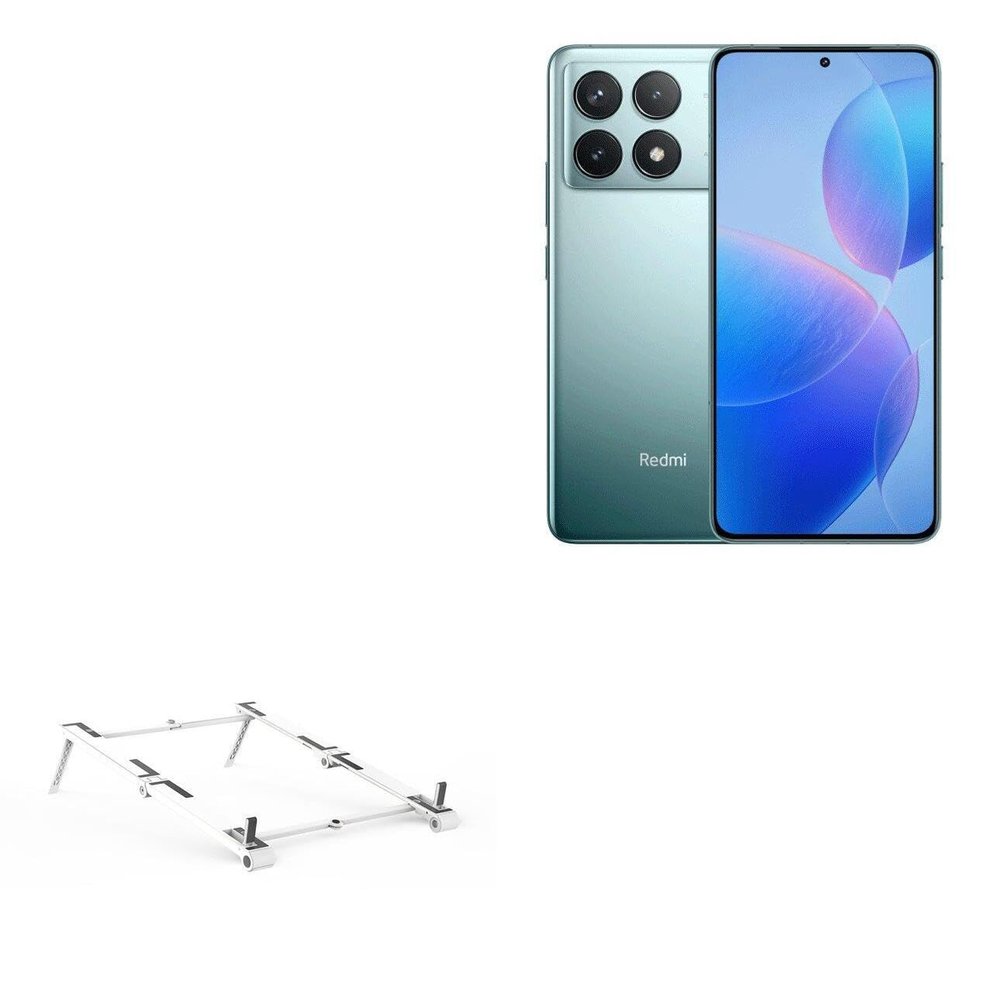 BoxWave Stand and Mount Compatible with Xiaomi Redmi K70 - Pocket Aluminum Stand 3-in-1, Portable Multi Angle Viewing Riser - Metallic Silver
