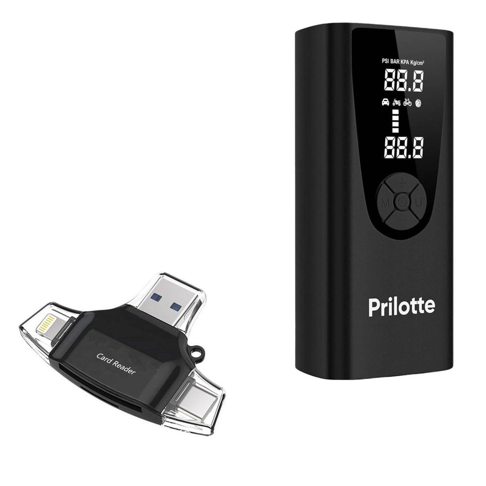 BoxWave Smart Gadget Compatible with Prilotte P005 Pro Max - AllReader SD Card Reader, microSD Card Reader SD Compact USB - Jet Black