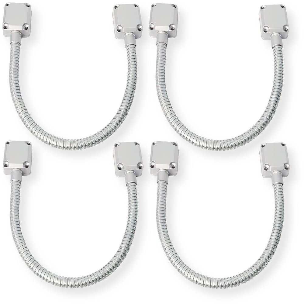 Seco-Larm SD-969-S18Q Pack of 4 Armored Door Cords, Die-cast Aluminum End Caps, 17", Surface-Mount, Designed to Carry Wiring to Conduct Power to Electric Locks or Access Systems Mounted in Doors