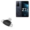 BoxWave Smart Gadget Compatible with iQOO Z7s - AllReader SD Card Reader, microSD Card Reader SD Compact USB - Jet Black view 1