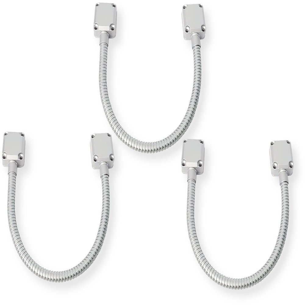 Seco-Larm SD-969-S18Q Pack of 3 Armored Door Cords, Die-cast Aluminum End Caps, 17", Surface-Mount, Designed to Carry Wiring to Conduct Power to Electric Locks or Access Systems Mounted in Doors
