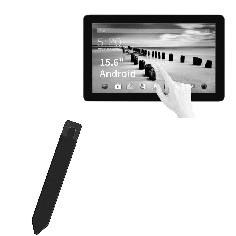 BoxWave Stylus Pouch Compatible with TouchWo JZM156B (15.6 in) - Stylus PortaPouch, Pen Stylii Holder Carrier Portable Self-Adhesive - Jet Black