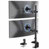 VIVO Dual Vertically Stacked Ultra-Wide Monitor Desk Mount with Extension Arms, Extra Tall Heavy Duty Adjustable Stand for 2 Ultrawide Screens up to 43 inches, 50 lbs Capacity, Black, STAND-V202T view 1