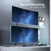 VIVO Dual Vertically Stacked Ultra-Wide Monitor Desk Mount with Extension Arms, Extra Tall Heavy Duty Adjustable Stand for 2 Ultrawide Screens up to 43 inches, 50 lbs Capacity, Black, STAND-V202T view 2