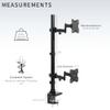VIVO Dual Vertically Stacked Ultra-Wide Monitor Desk Mount with Extension Arms, Extra Tall Heavy Duty Adjustable Stand for 2 Ultrawide Screens up to 43 inches, 50 lbs Capacity, Black, STAND-V202T view 3