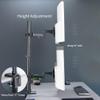 VIVO Dual Vertically Stacked Ultra-Wide Monitor Desk Mount with Extension Arms, Extra Tall Heavy Duty Adjustable Stand for 2 Ultrawide Screens up to 43 inches, 50 lbs Capacity, Black, STAND-V202T view 4