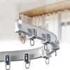 NILZA Flexible Ceiling Track, Aluminum Ceiling Curtain Track Wall Ceiling Mount 10ft 11ft 13ft 15ft, Living Room Curtain Track System, White Curtain Rail with Accessory (Color : Side-Mounted, Size : view 1