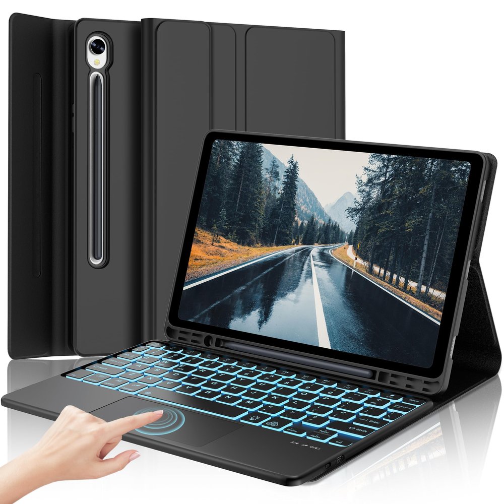 Keyboard Case for Samsung Galaxy Tab S10 Lite/ S10 FE/ S9 FE 5G 10.9 Inch/S9 11 Inch, Magnetic Detachable Wireless Tablet Keyboard Multi-Touch Trackpad, Precise Cutouts Folio Cover with S Pen Holder