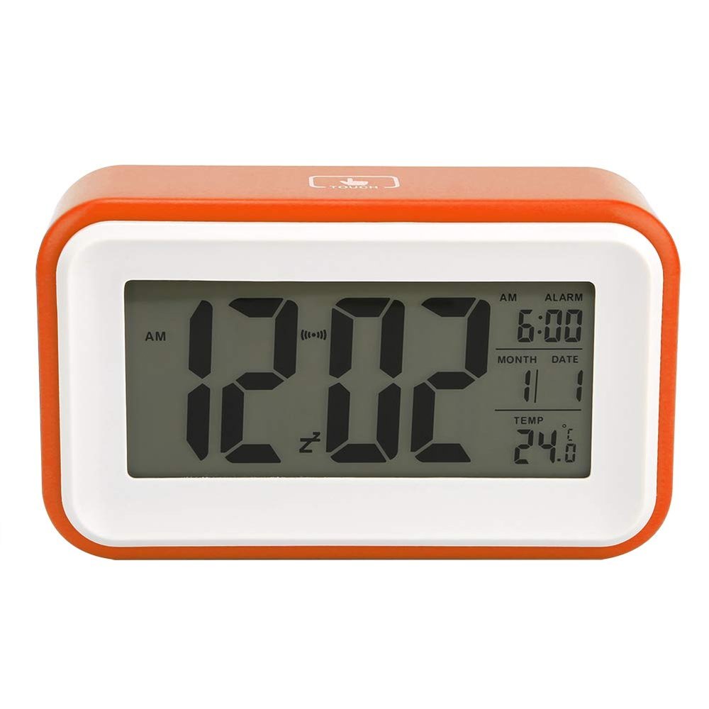 Restokki Digital Alarm Clock, Multifunctional Exquisite Digital Electronic Alarm Clock with Temperature Display(Orange)