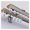 10feet 11ft 12ft 13ft 14ft 18feet Curtain Double Tracks Wall Mounting, Heavy-Duty Aluminum Sliding Curtain Rail System for Living Room/Bedroom/Shower/RV, V-Shaped ( Color : Grey , Size : 5.5m/18ft ) view 1