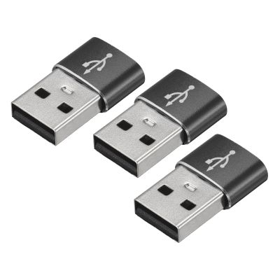 Rebower USB C Female to USB Male Adapters Type C to USB Converters[for Phone Tablet Computer] - Black/3 Pcs