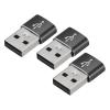 Rebower USB C Female to USB Male Adapters Type C to USB Converters[for Phone Tablet Computer] - Black/3 Pcs view 1